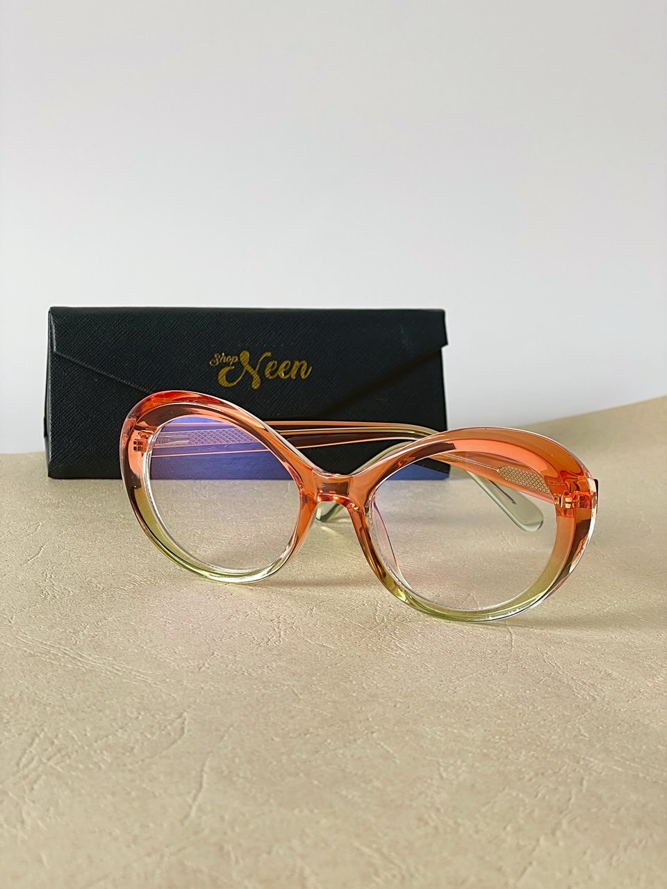 orange ladies eyeglasses frame