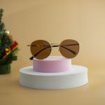 Brown Mini-Aviator Sunglasses for Men
