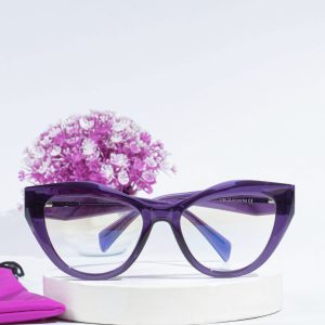 Acetate purple eye glasses frame
