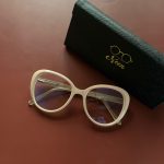 Beige color blue light ladies glasses