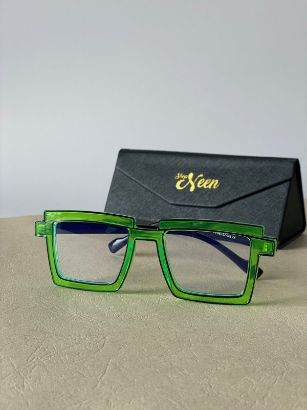 graphic design green eyeglasses