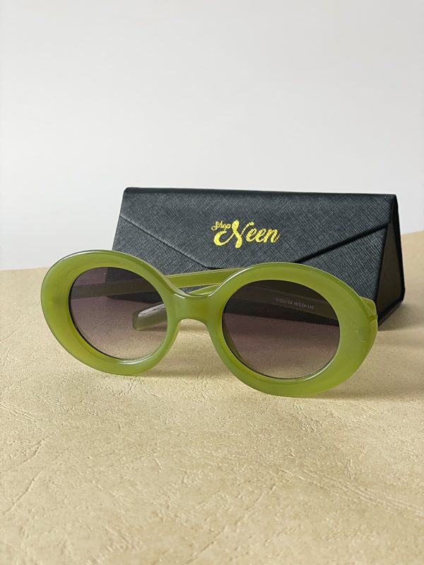 Oval green sunglasses