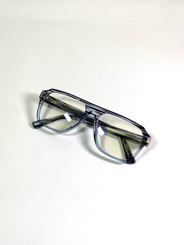 Stripped blue aviator glasses