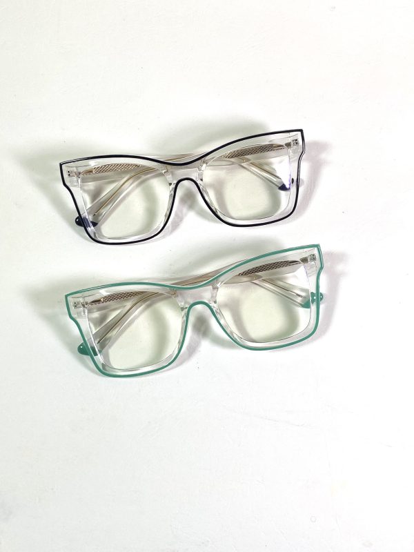 2D Green fashion glasses