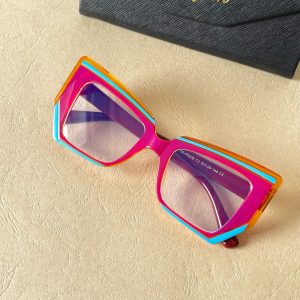 fashion forward pink glasses