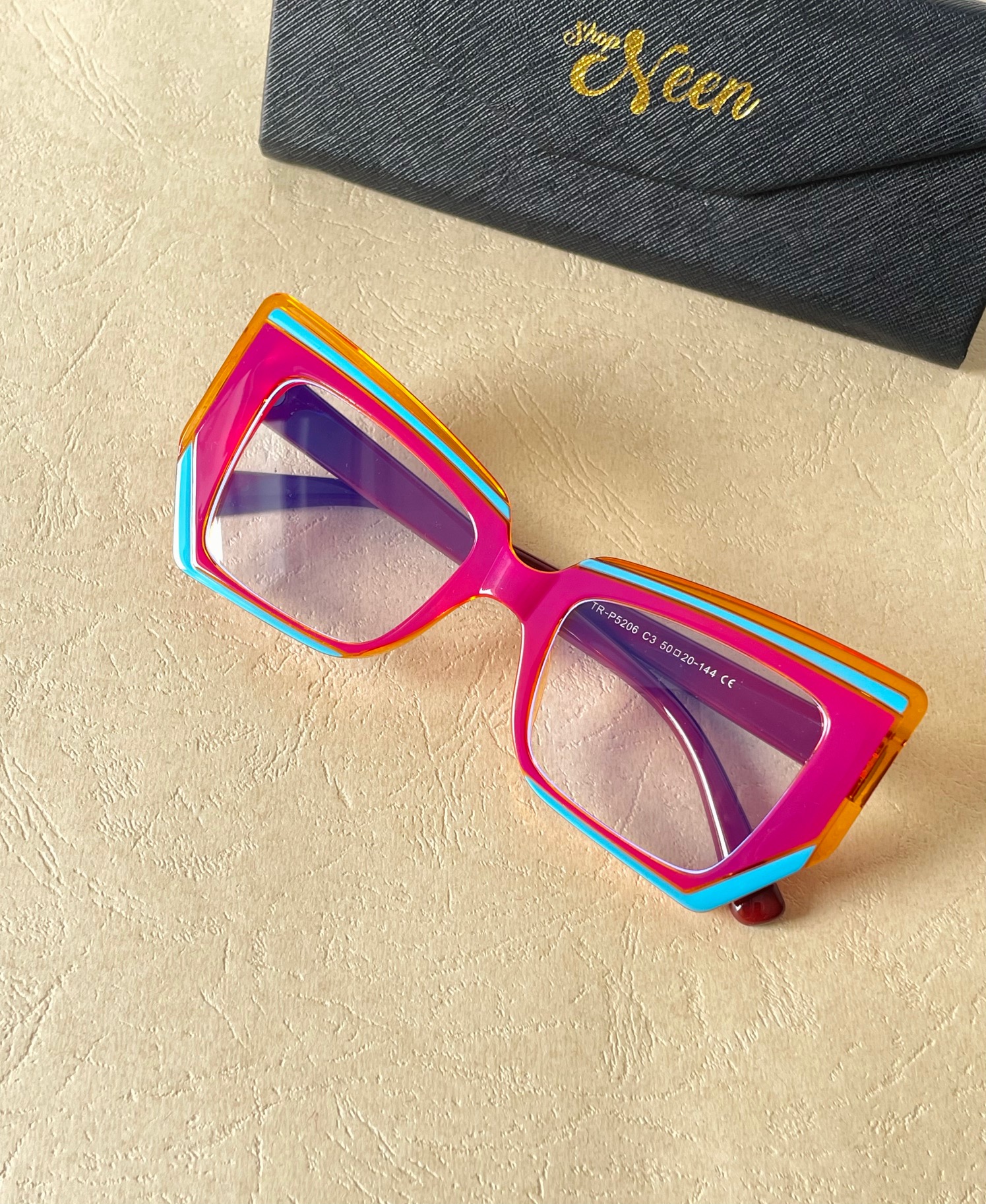 fashion forward pink glasses