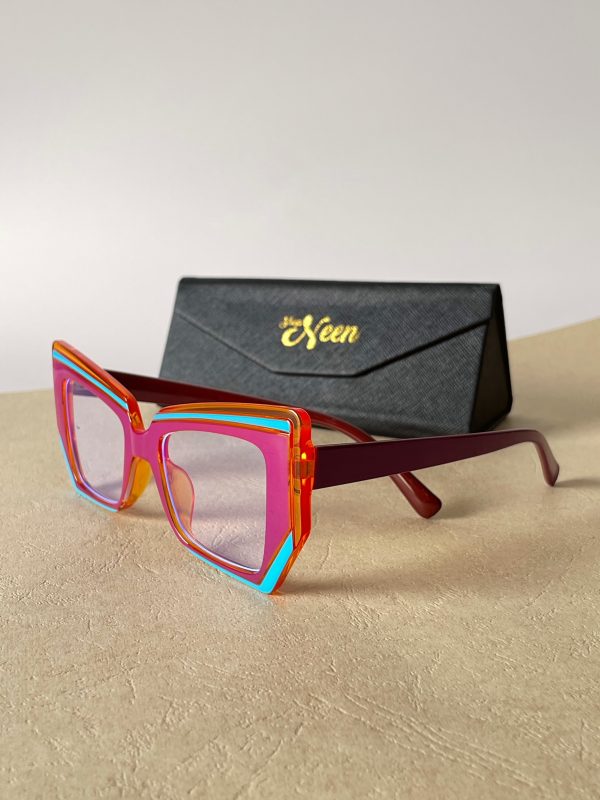 Multicolored Cat eyeglasses