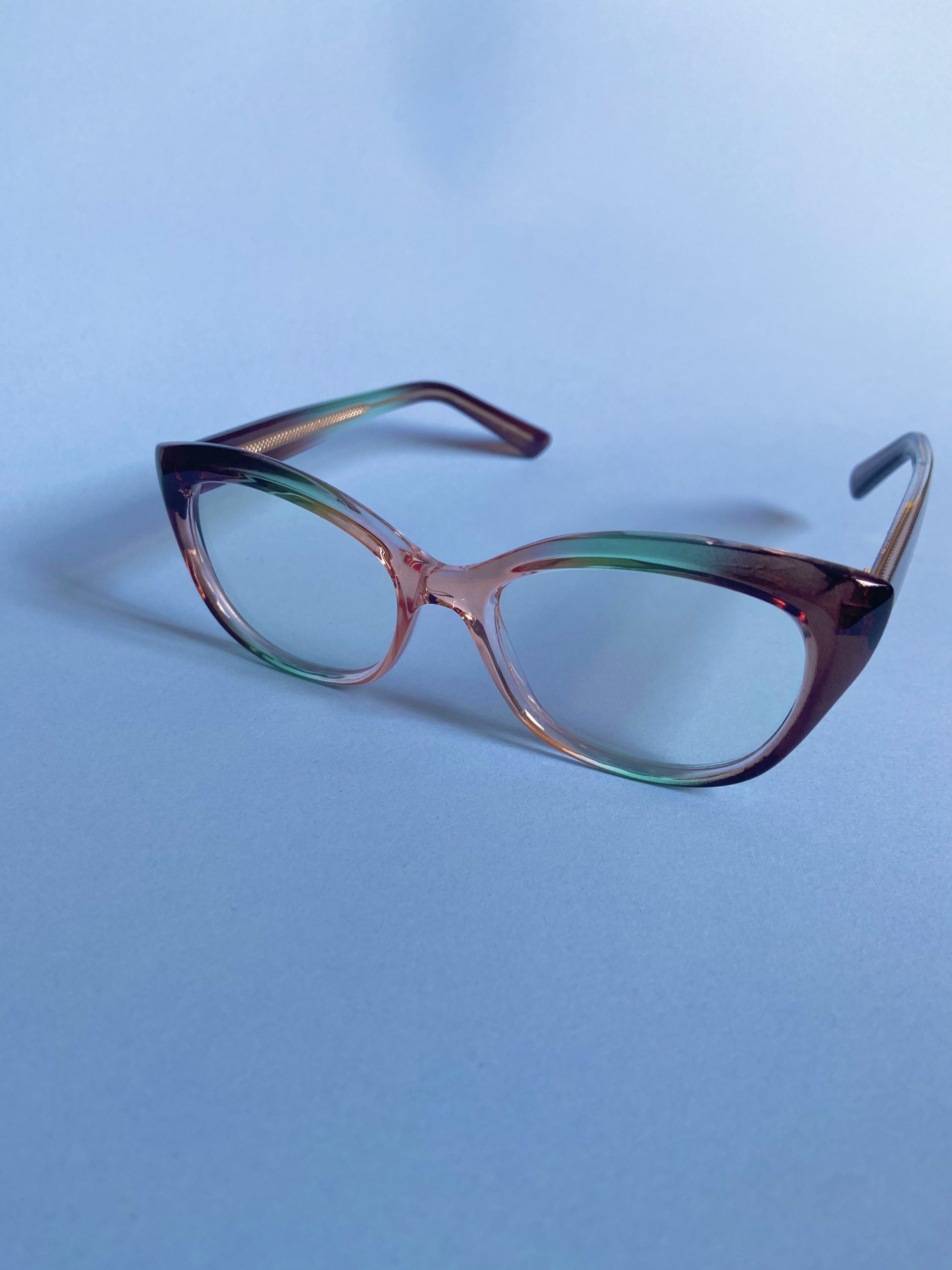 Ombre colored female glasses