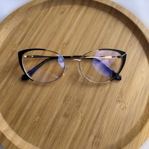 Cat eye black metal eyeglasses
