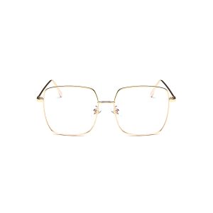 Square shaped gold metal glasses