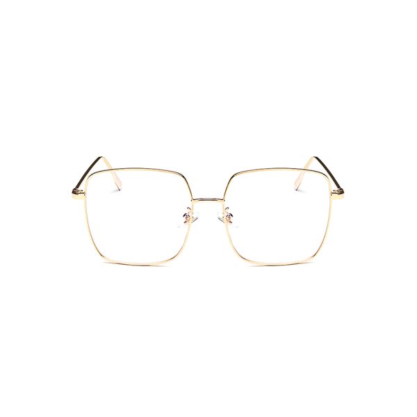 Square shaped gold metal glasses